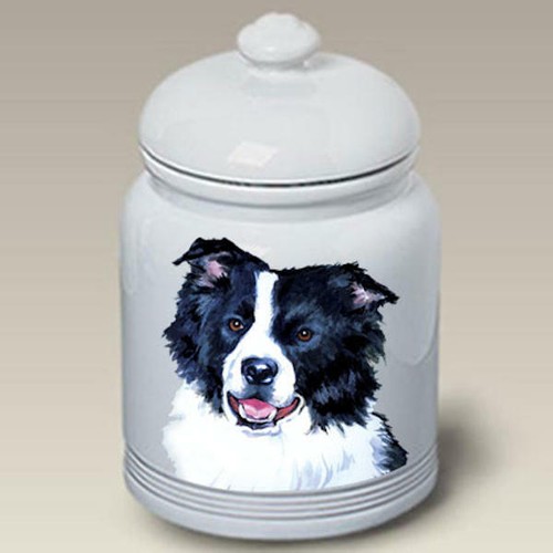 Border collie treat jar - border,