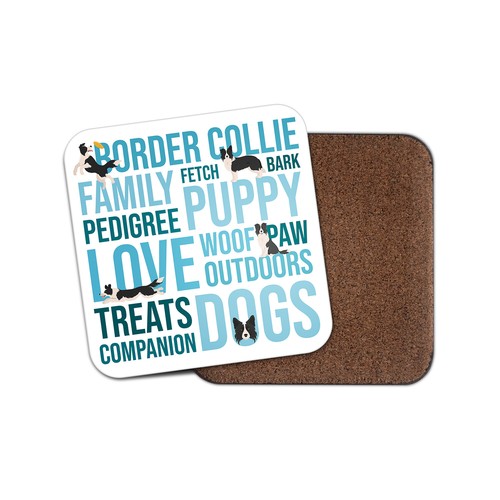 Square single coaster border - single,