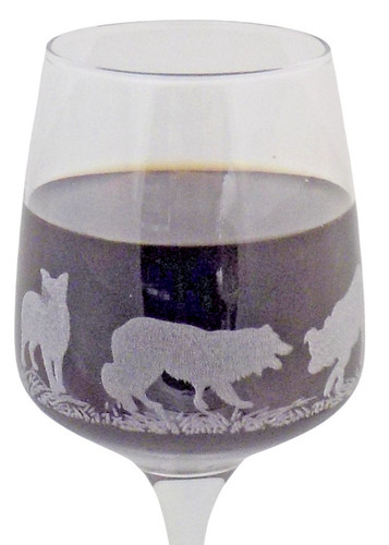 Engraved border collie wine - 'border, collie'
