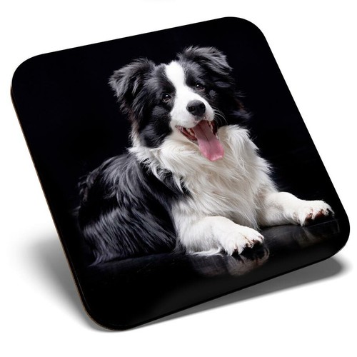 Square single coaster black - -,